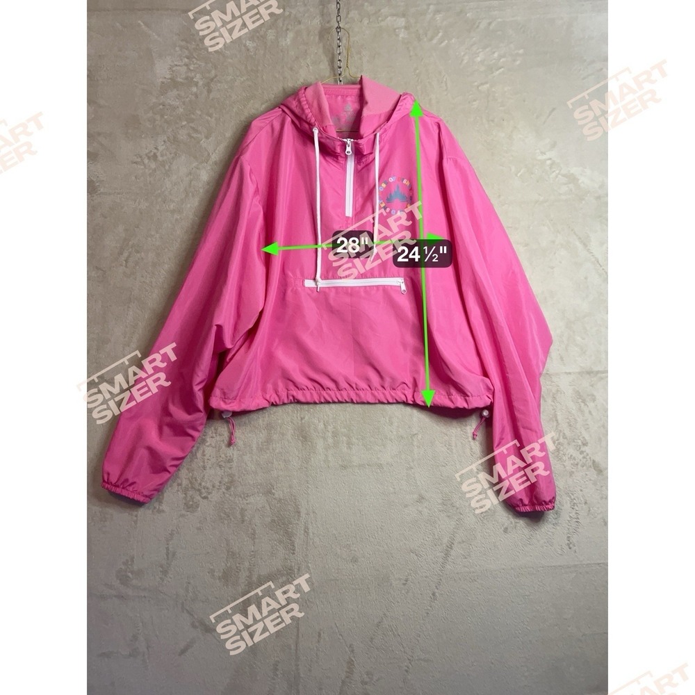 Disney Parks Women 3X Pink Quarter Zip Pullover Windbreaker Jacket Cropped - Picture 7 of 7